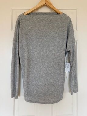 Caslon Pullover Gray Boatneck Sweater Grey Heather M